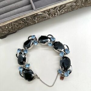 Vintage Blue Rhinestone Crystal Bracelet